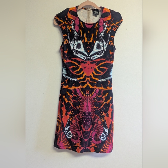 Alexander McQueen Kaleidoscope Abstract Butterfly Print Mini Dress *Altered - Picture 14 of 16